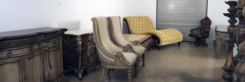 hotel furniture brought to our facility for hand cleaning