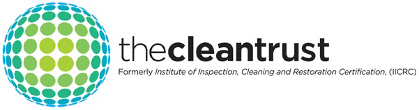 the clean trust logo is a green and blue sphere